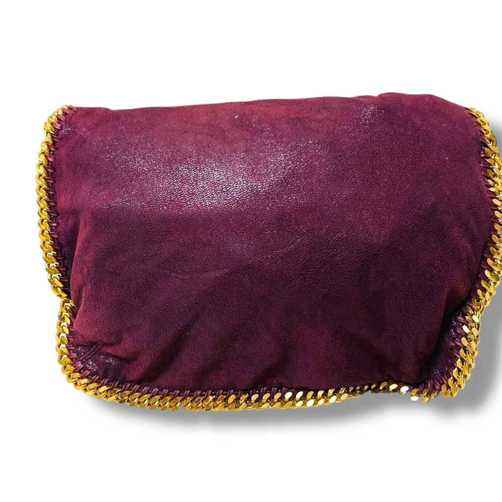 Stella McCartney Falabella Burgundy Purple Shaggy Deer Shoulder Bag Goldtone HW - Picture 8 of 17